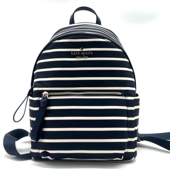 Kate Spade Chelsea Nylon Medium Backpack Navy Blue Striped main image 9